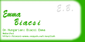 emma biacsi business card